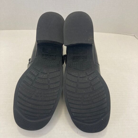 Vintage Chunky Heels Buckle Shoes Loafers Womens 9.5 Goth Punk Grunge Black - Picture 3 of 16